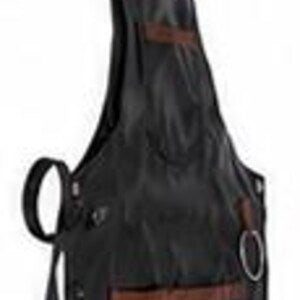 Black Leather Barber Apron Adjustable with Pockets