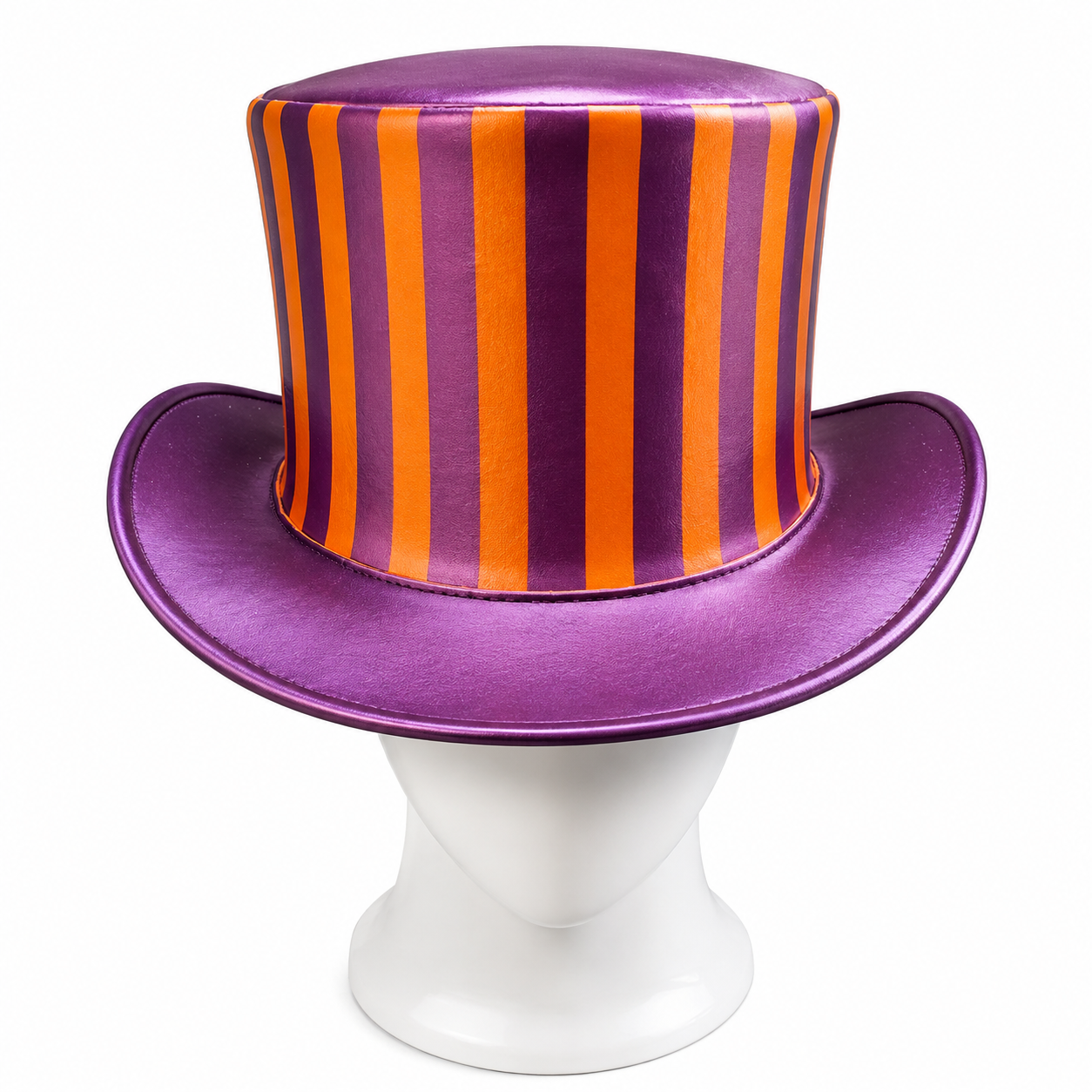 Handmade Purple Striped Top Hat Mad Hatter Circus Ringmaster Steampunk Cosplay