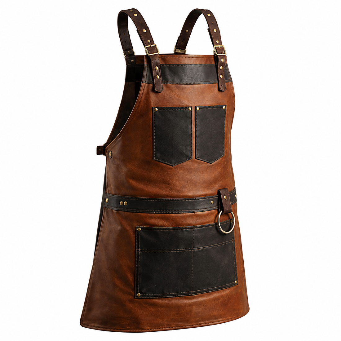 Expert Craftsmanship Brown Canvas Crossbody BBQ Apron