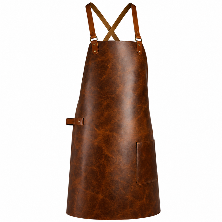 Classic Dark Brown Leather Apron