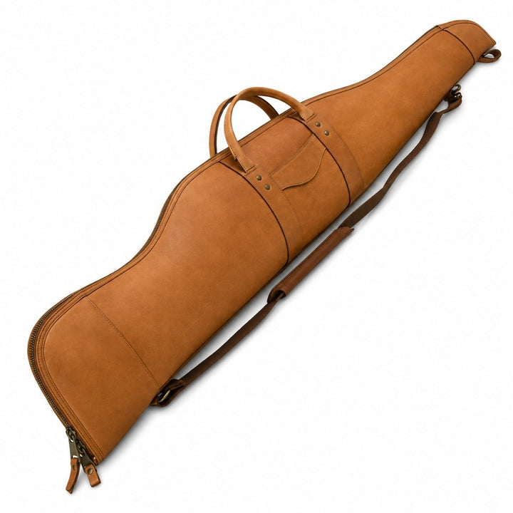 Handcrafted Full Grain Leather Rifle Case  Padded Hunting Sleeve