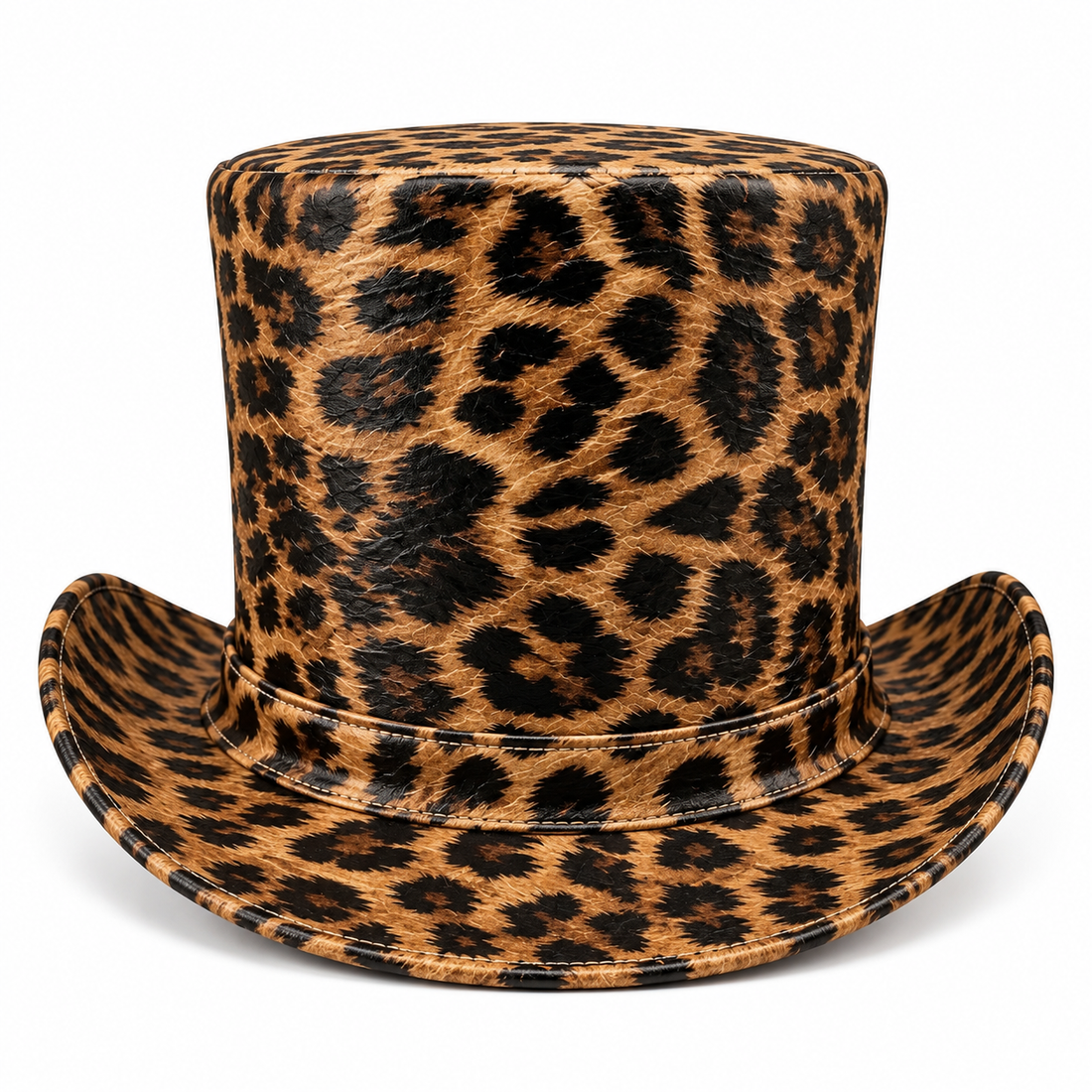 Leopard Print Victorian Top Hat Animal Pattern Steampunk Gothic Costume Hat