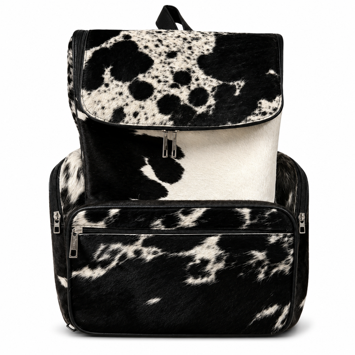 Handmade Cowhide Diaper Backpack Western Leather Bag