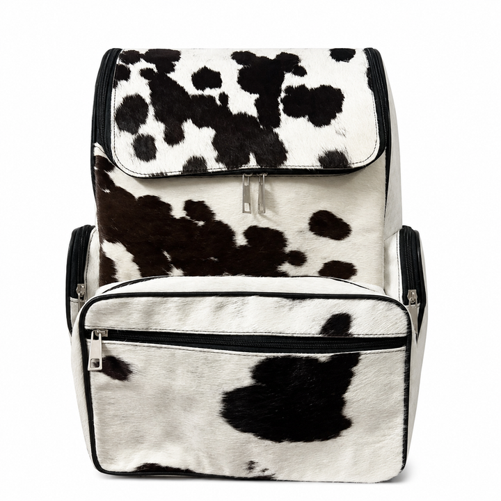 Hair on Cowhide Diaper Backpack Western Leather Baby Bag