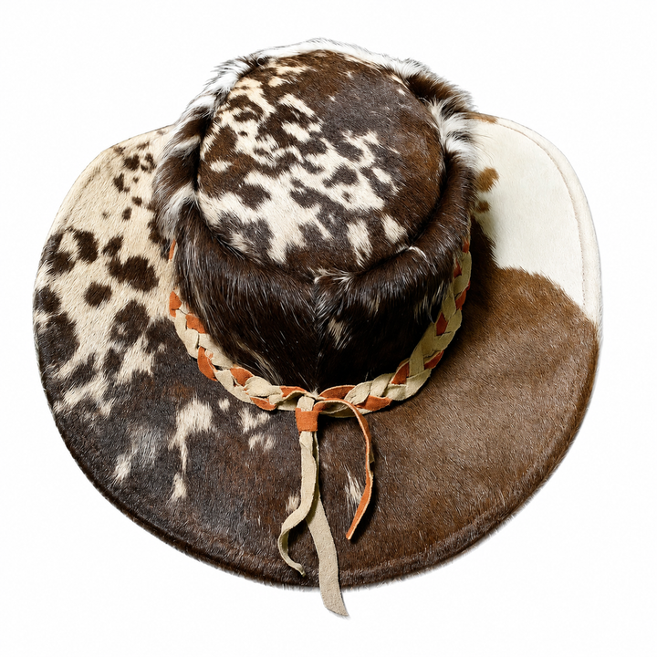 Handmade Cowhide Leather Top Hat Steampunk Western Cosplay Accessory