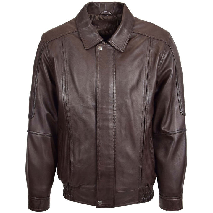 Mens Bomber Leather Jacket Classic Style Jim Brown Nappa