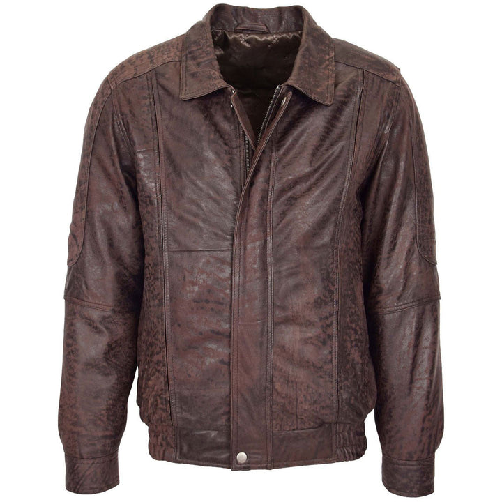 Mens Bomber Leather Jacket Classic Style Jim Brown Nubuck