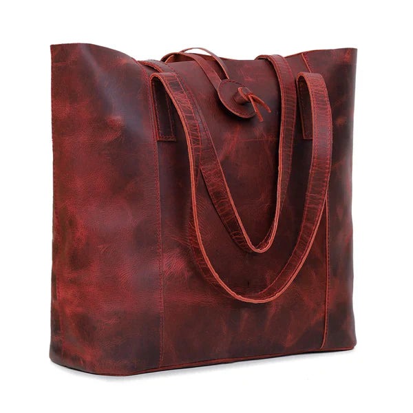 seinna leather tote bag mahroon