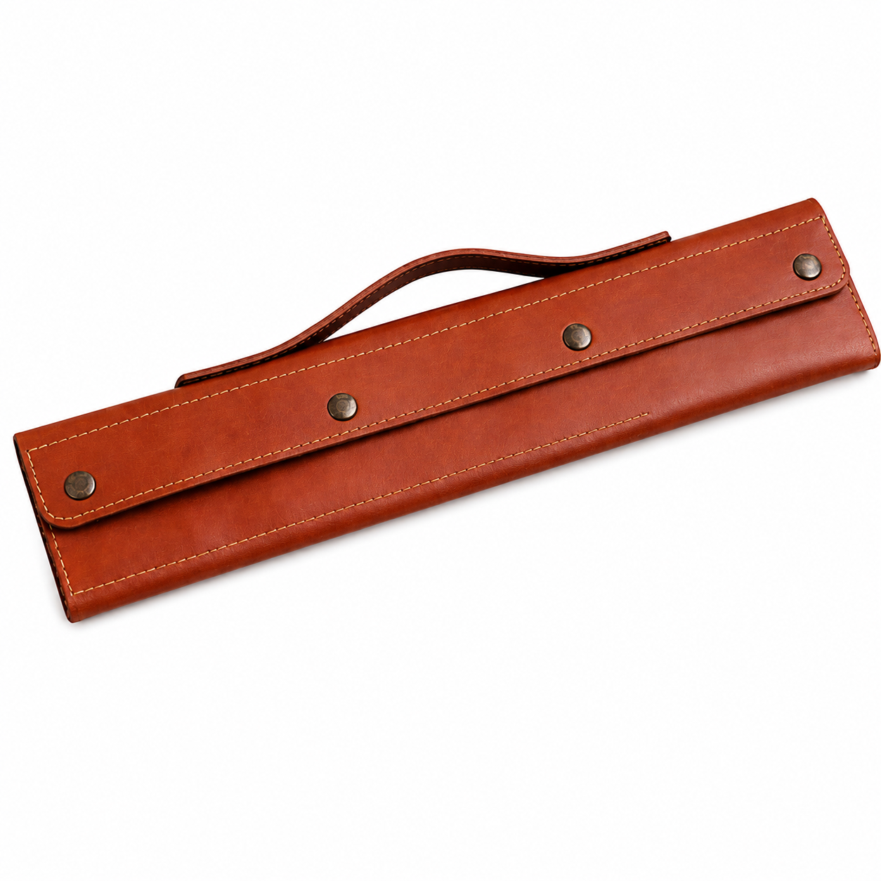 Compact Rich Leather Kitchen Knife Roll