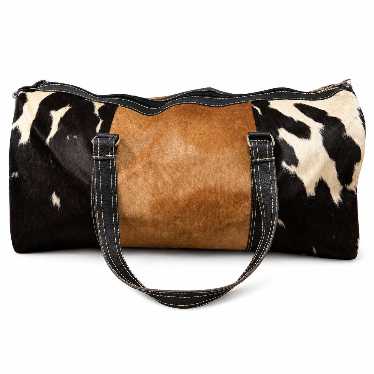 Hair On Cow hide Leather Duffle Bag Handmade Weekender Travel Bag