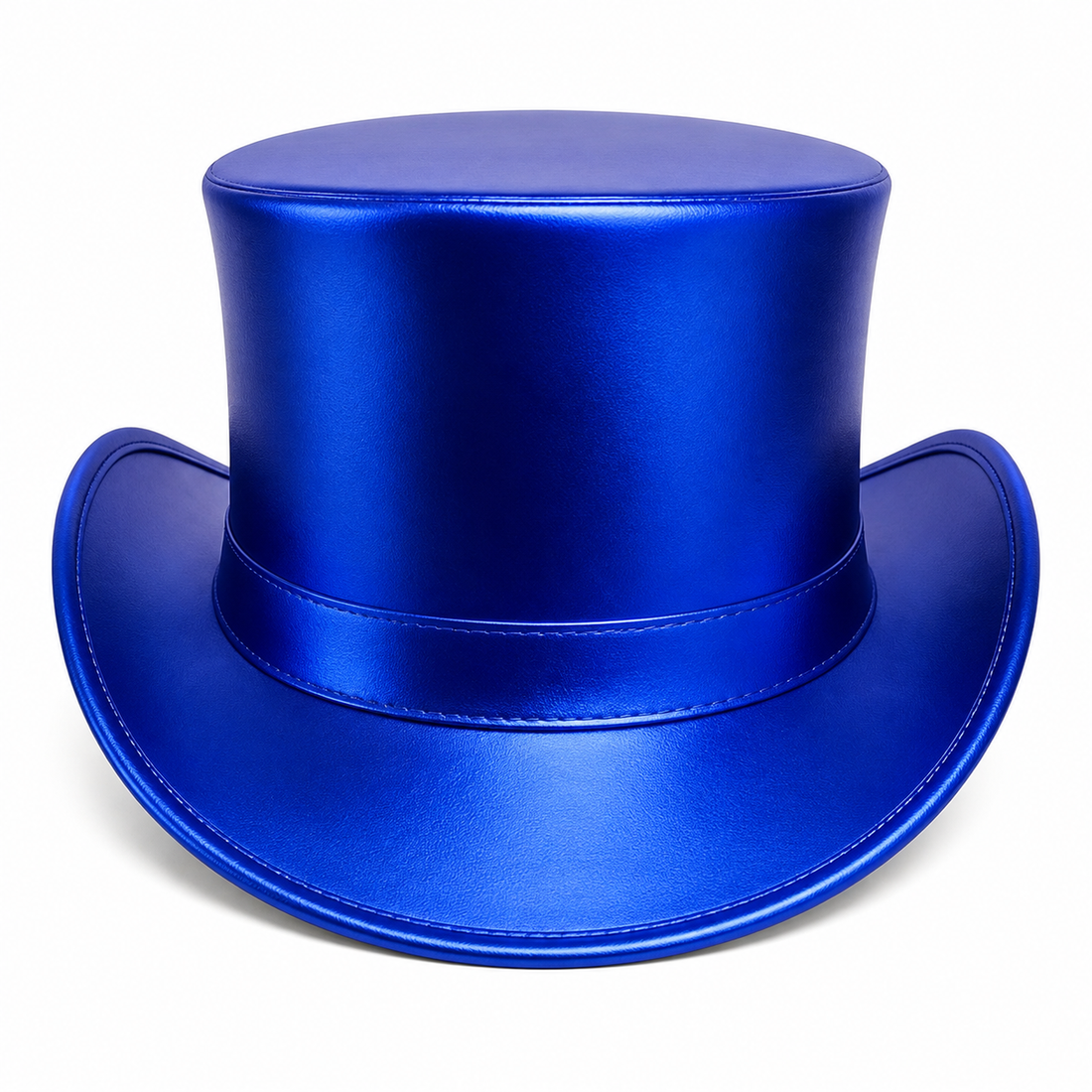 Metallic blue Magicians Leather Top Hat  Handmade Steampunk valentines day Festival Hat