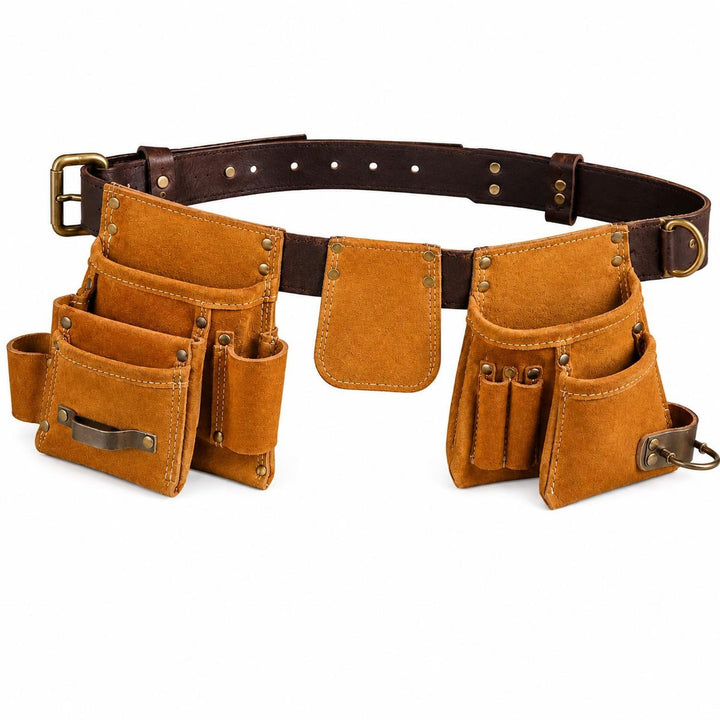 Handcrafted Leather Carpenter Belt  Durable Tool Pouch Organizer