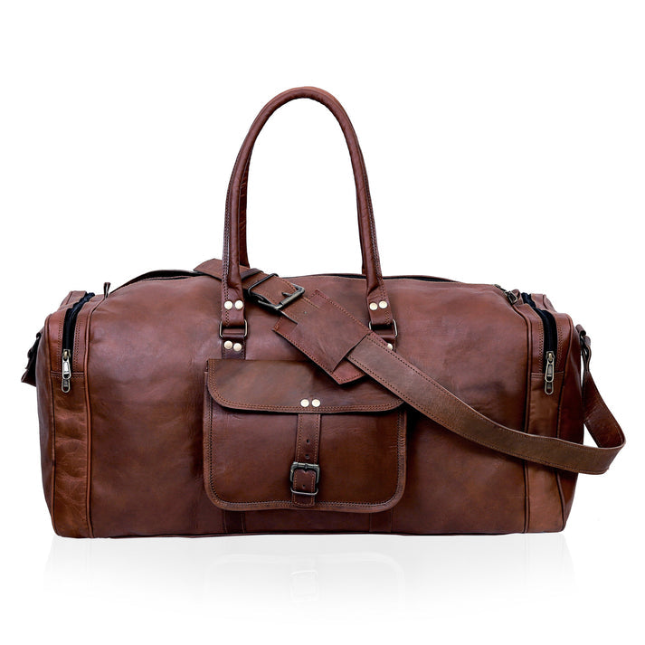 LEATHER DUFFEL BAG FOR MEN  20 INCH