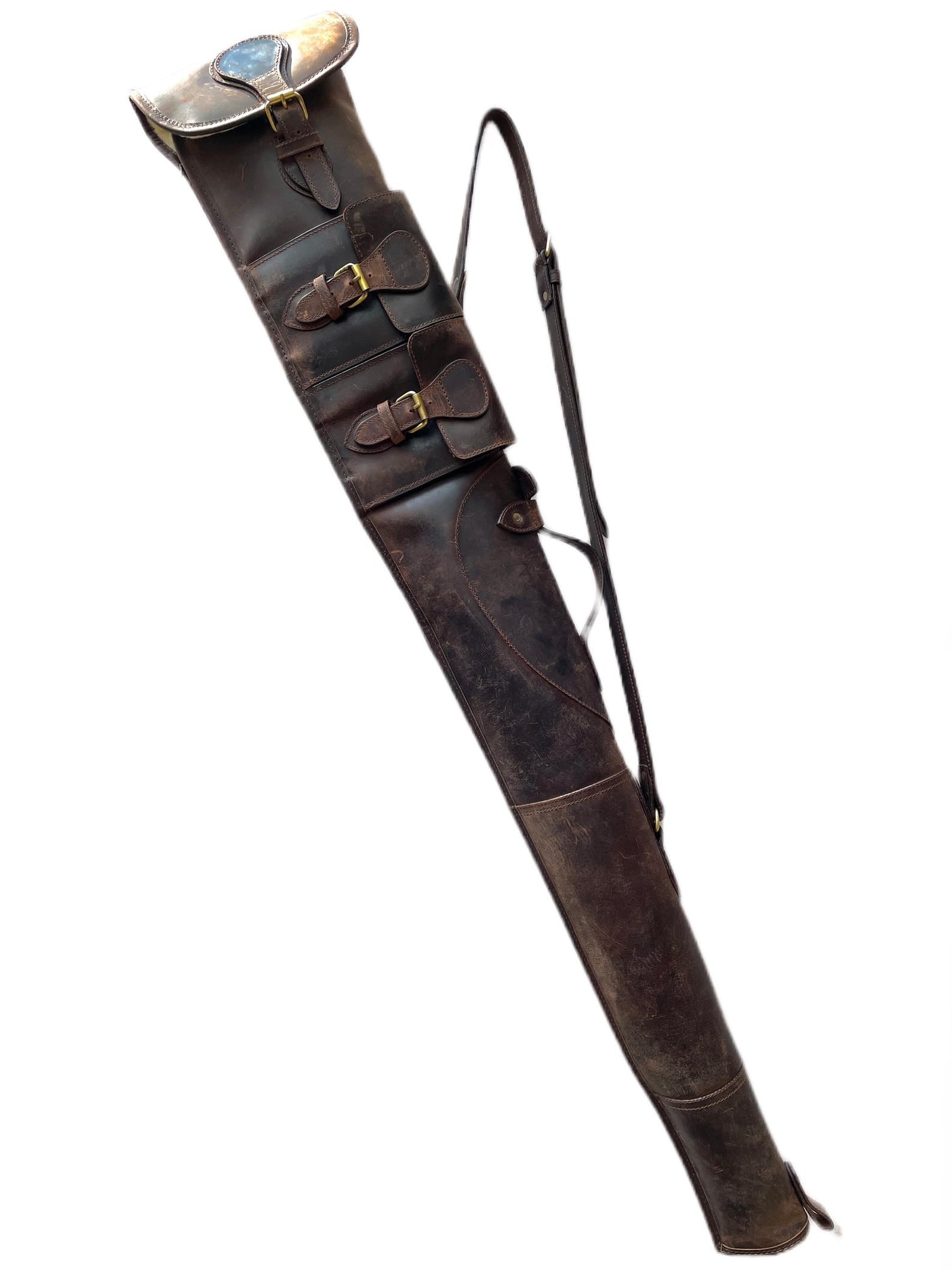 Western Rifle Scabbard  50 Black Leather Rifle Scabbard with Fur Lining  Carrying Handle