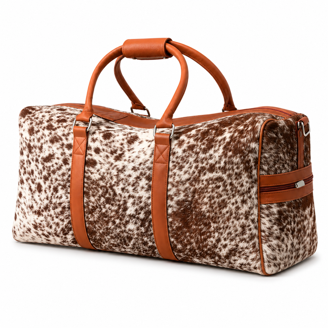 Handmade Hair On Cowhide Leather Duffle Weekender Travel Overnight Western Gift for Him Her