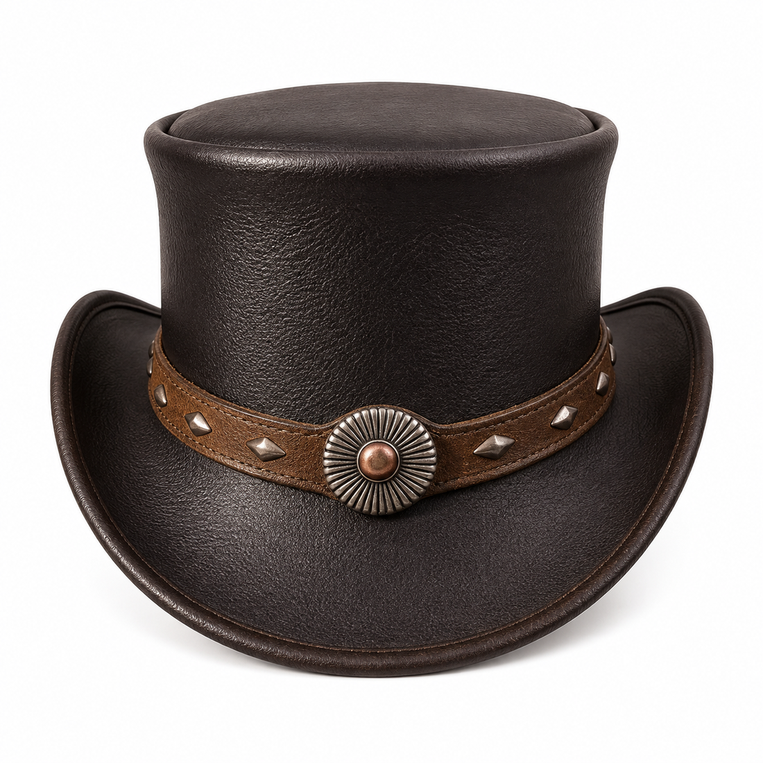 Handmade Leather Top Hat Western Steampunk Gothic Festival Wear