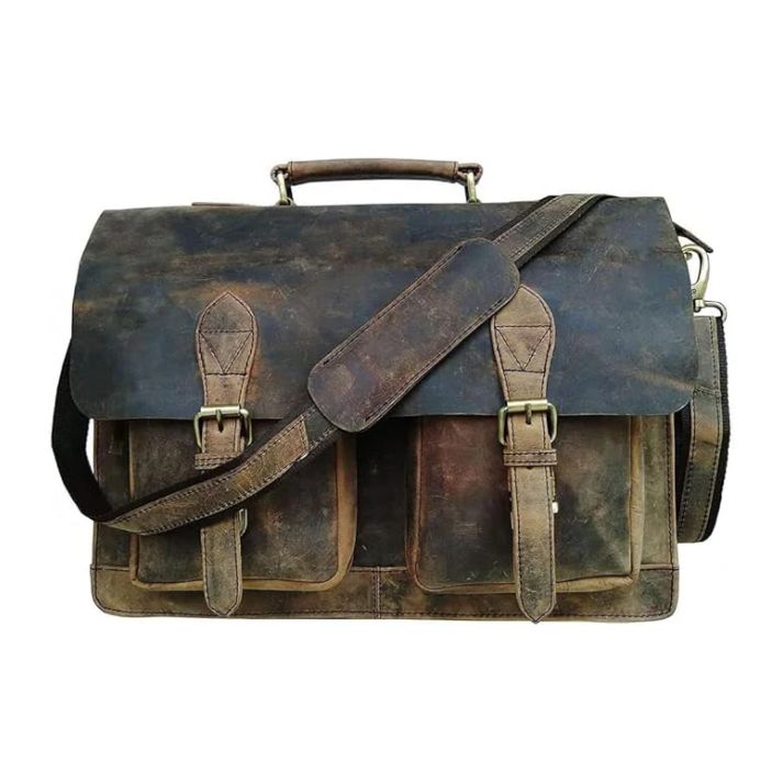 BUFFALO LEATHER MESSENGER BAG  15 INCH