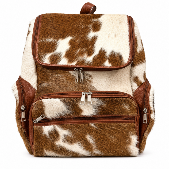 Handmade Cowhide Diaper Backpack Western Style Leather Bag