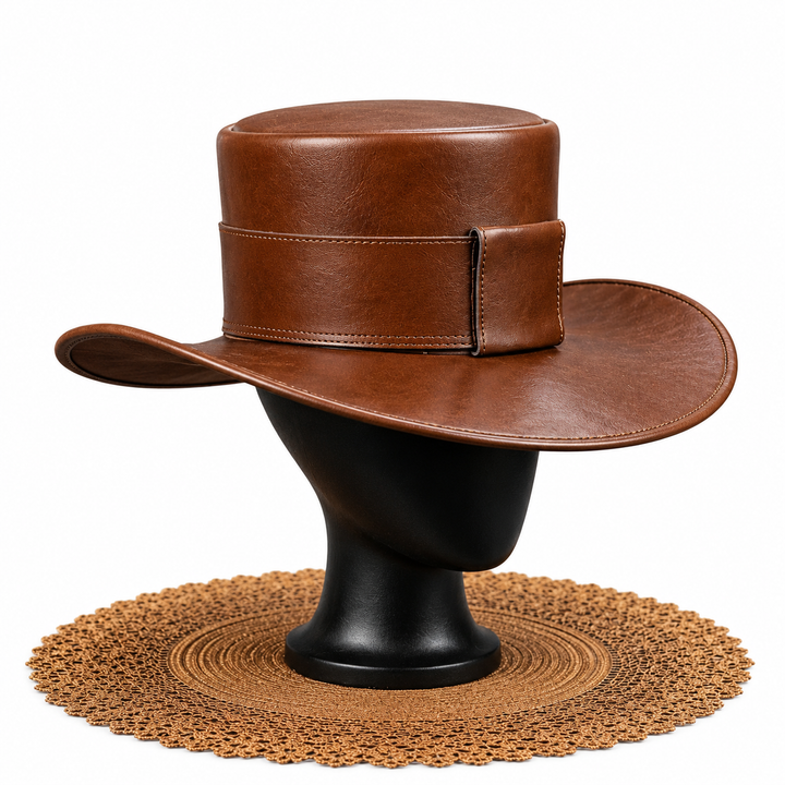 Brown Western Cowboy Hat Mens Womens Wide Brim Vintage Country Ranch Costume