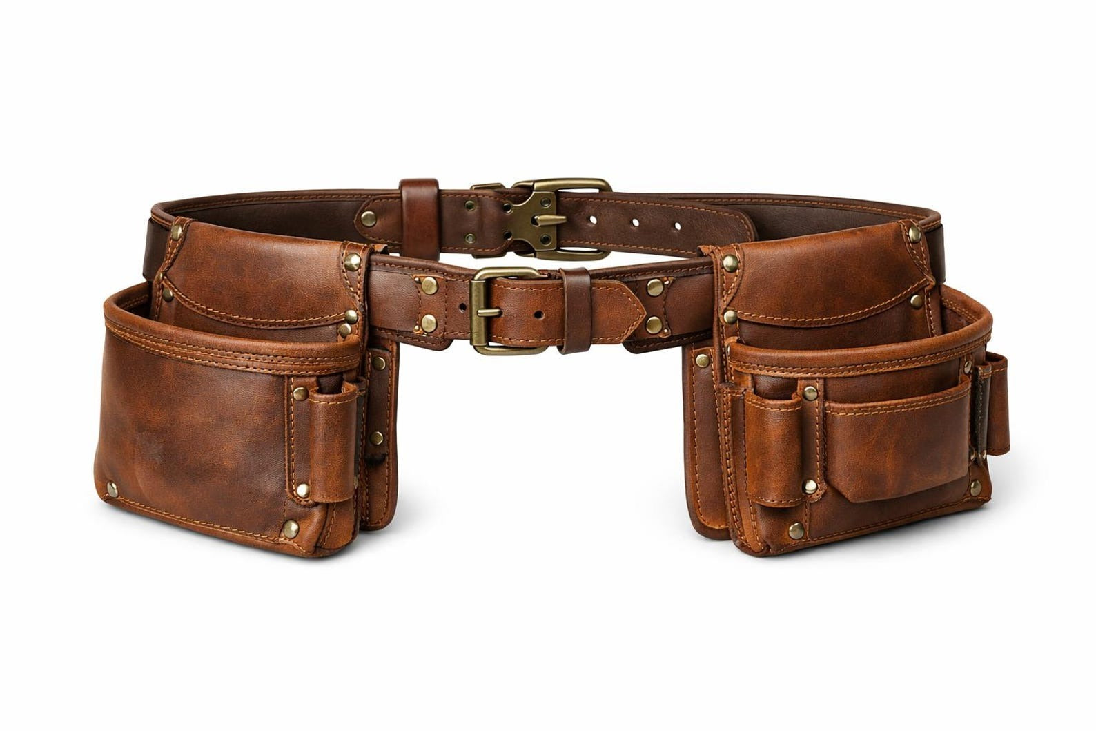 Adjustable Leather Tool Belt Carpenter Tool Pouch Organizer for Men