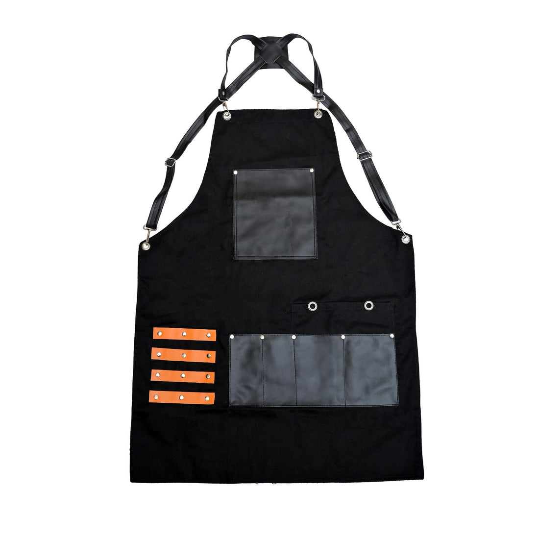 Heavy Duty Work Apron Adjustable Cross Back Multi Tool Pockets