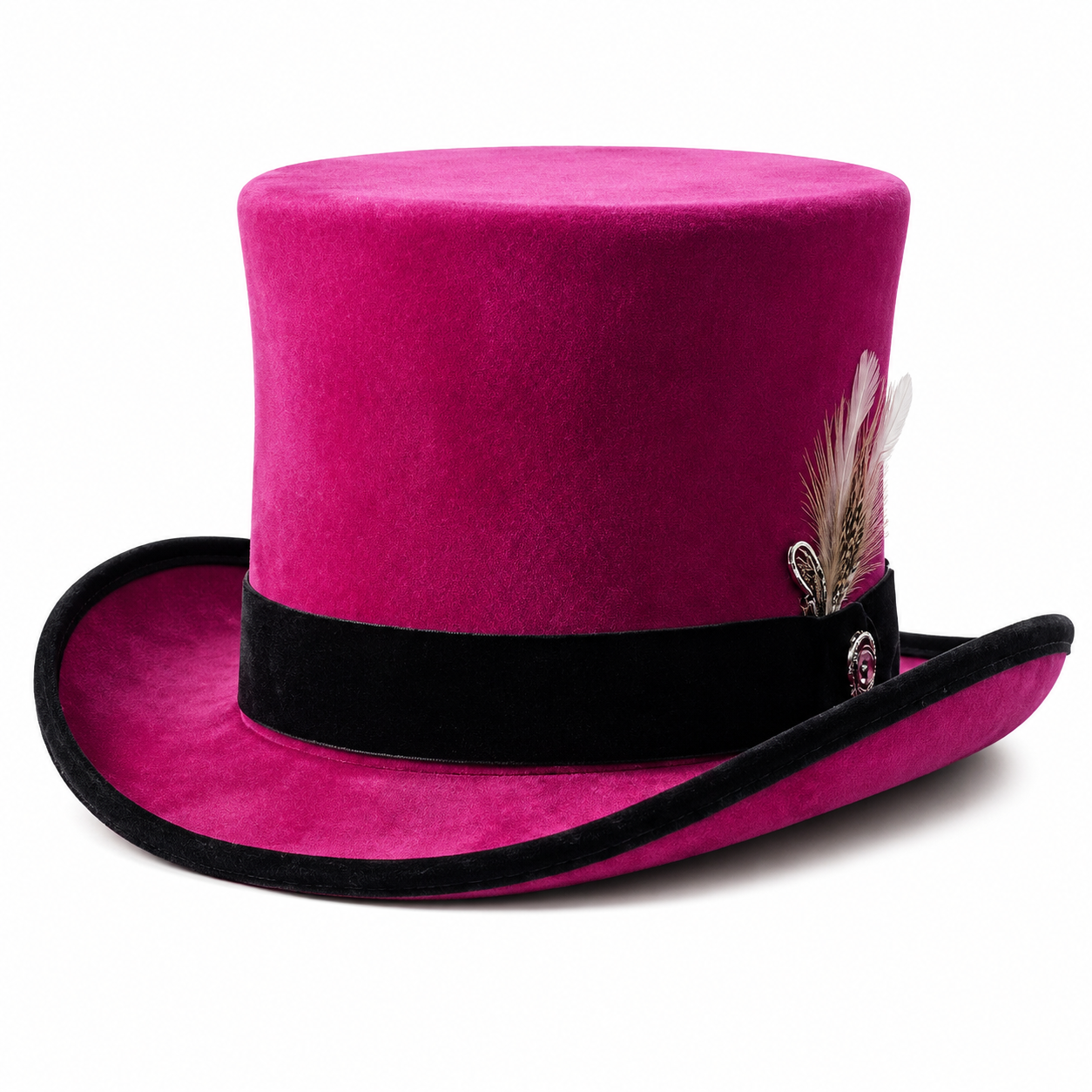 Handmade Pink Silk Top Hat Victorian Steampunk Gothic Cosplay Accessory