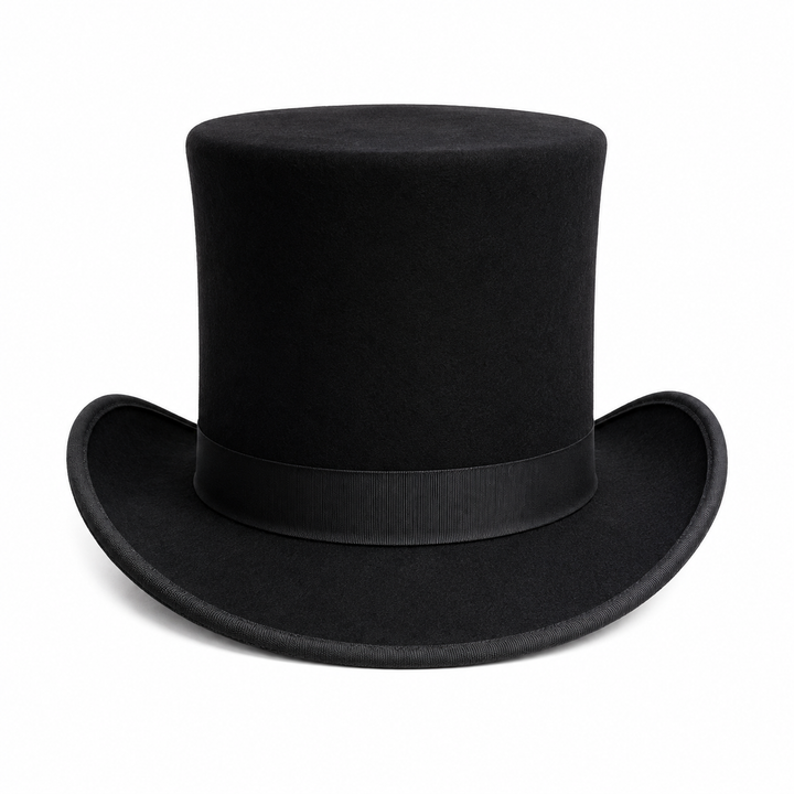 Handmade Black Steampunk Top Hat  Silk Victorian Hat for Men Cosplay Costume