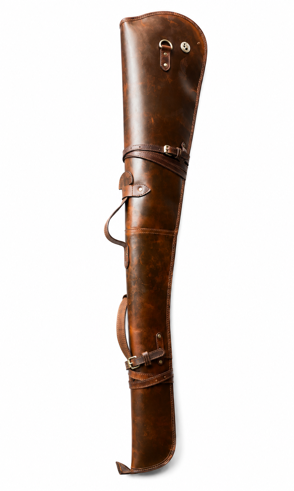 Western Rifle Scabbard 43 Brown Leather Scabbard with Fur Lining  Carrying Handle and Versatile Carrying Strap Personalized Gift for Dad