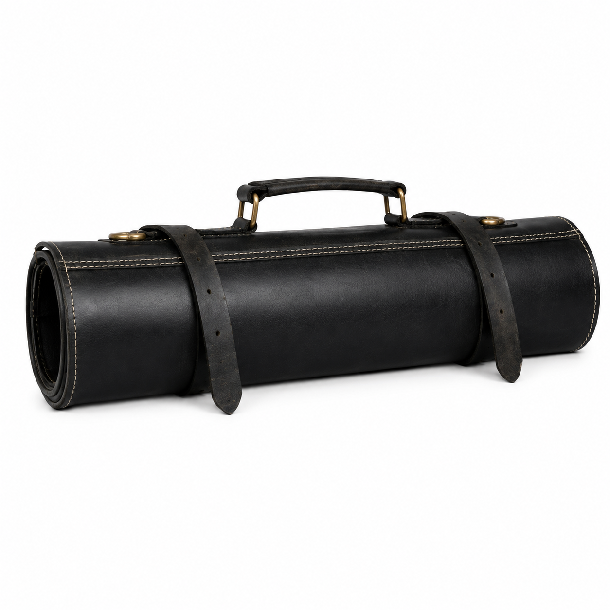 Lightweight Leather Knife Roll with Flexible Wrap Structure