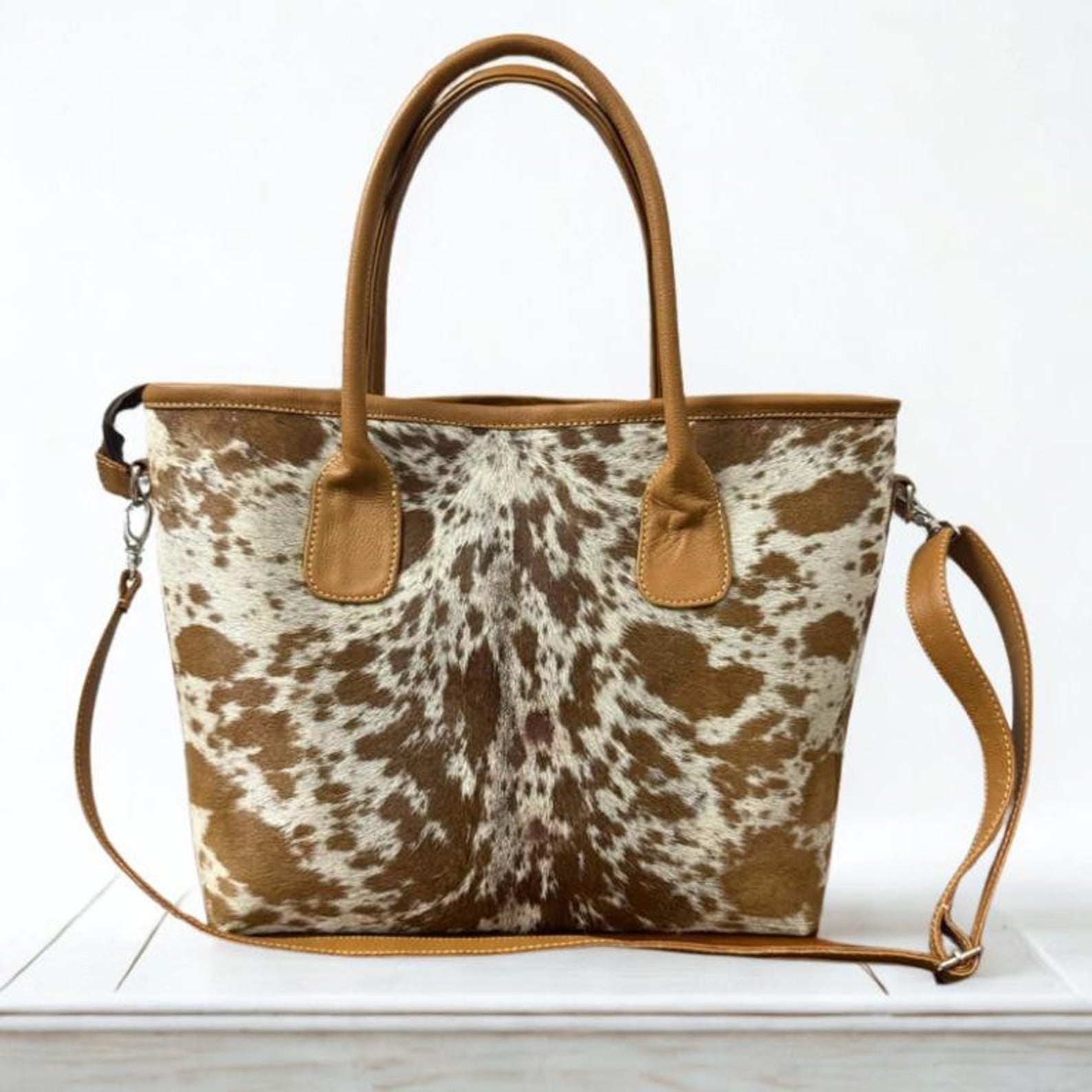 Real Hair on Cowhide Leather Handbag Rustic Western Shoulder Tote Purse Christmas Gift for Her