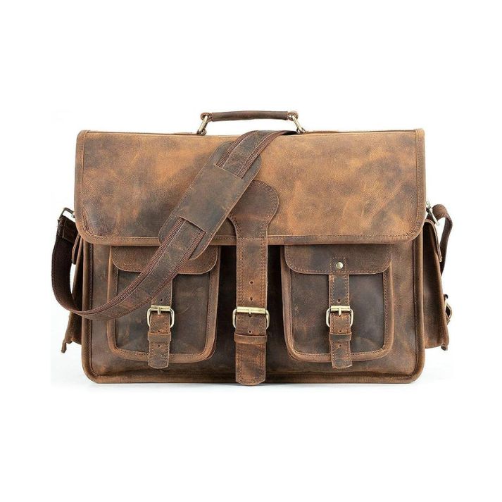 Leather Messenger Laptop bag  14