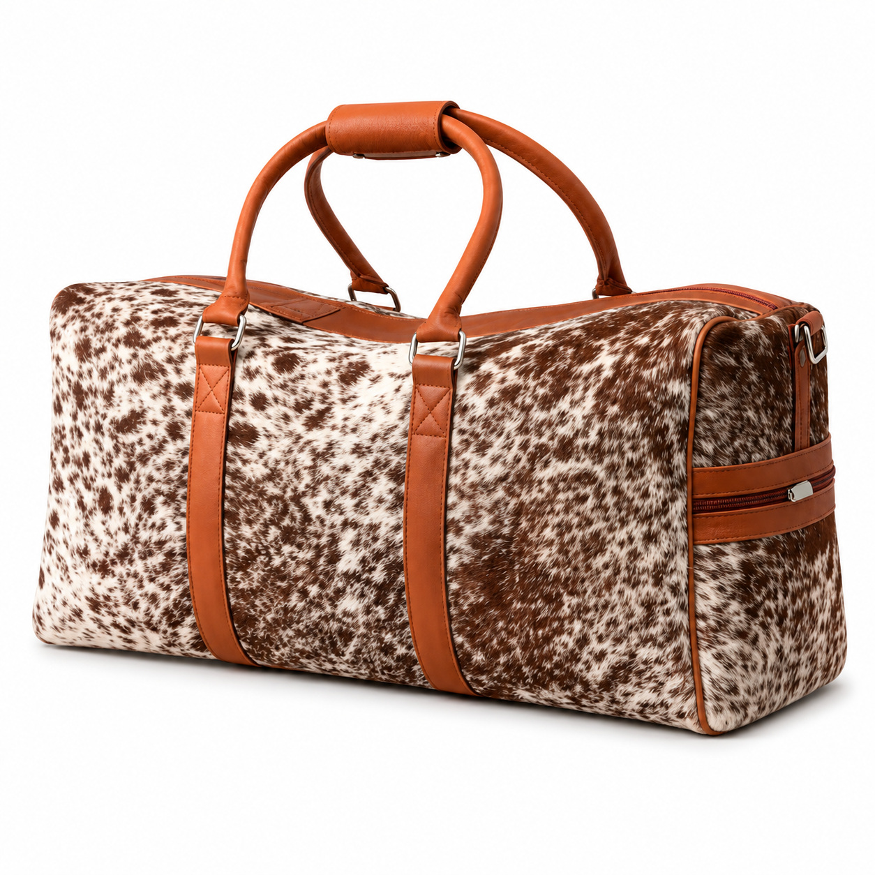 Handmade Hair On Cowhide Leather Duffle Weekender Travel Overnight Western Gift for Him Her