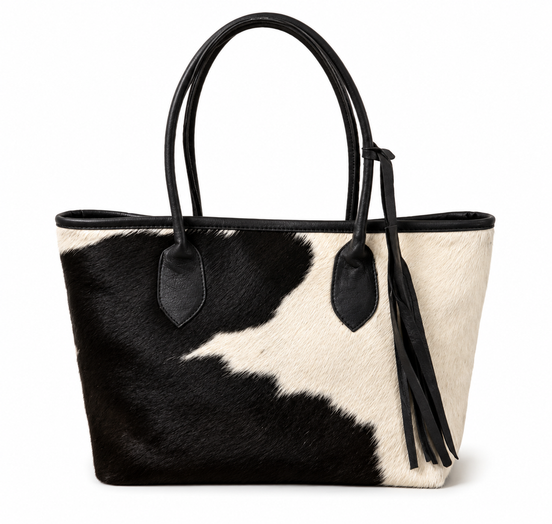 Handmade Hair On Cowhide Tote Bag Western Leather Shoulder Bag