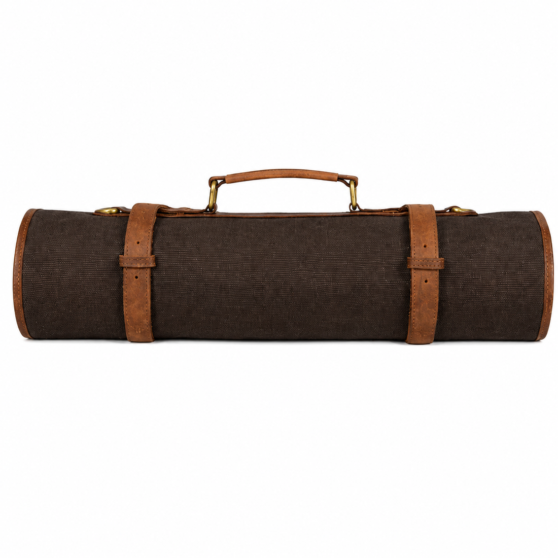 Tourbon Dark Saddle Leather Chef Knife Roll