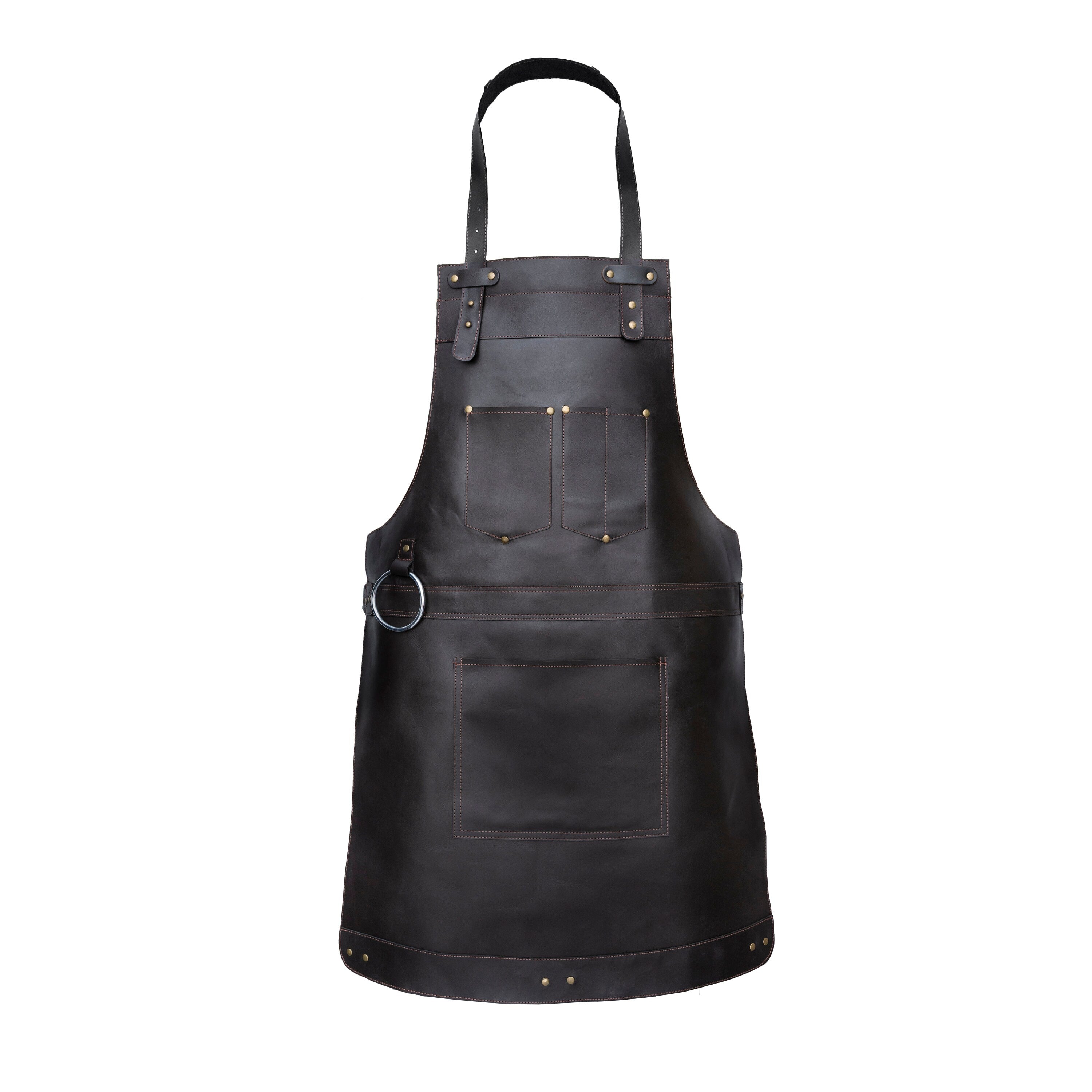 The Northumberland Father  Son Black Full Grain Leather Apron
