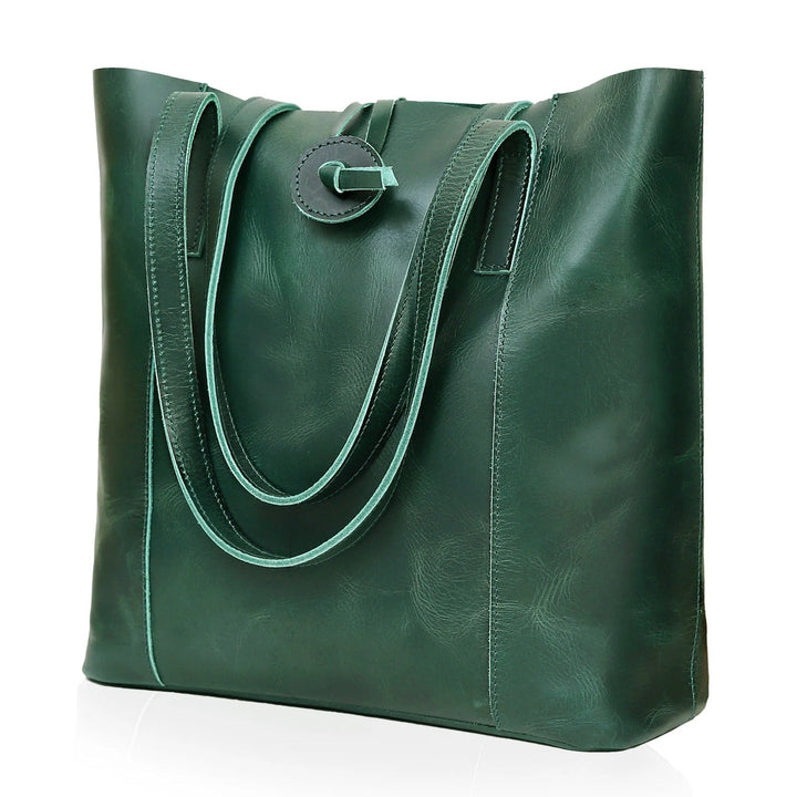 seinna leather tote bag green