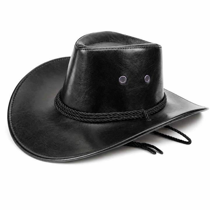 Handmade Leather Cowboy Hat Adjustable Outdoor Horse Riding Western Steampunk Festival Style