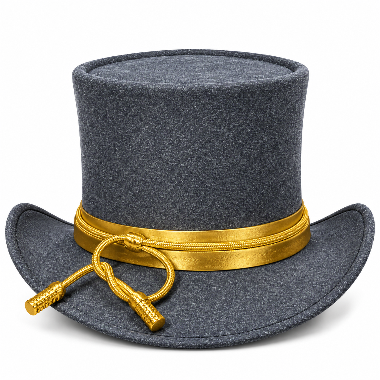 Handmade Wool Top Hat Gold Braid Cord Military Officer Ringmaster Costume