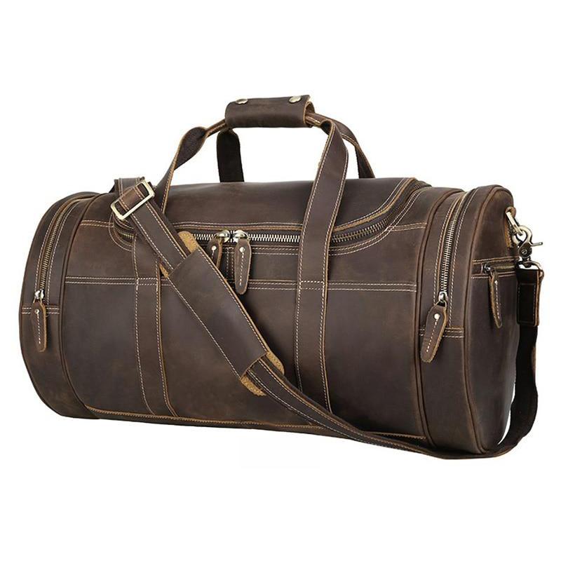 The Wainwright Weekender  Round Vintage Leather Weekender