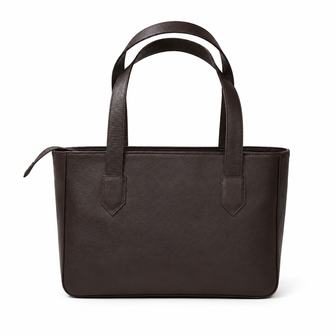 Handmade Dark Brown Leather Tote  Womens Work Laptop Bag  Minimalist Shoulder Purse