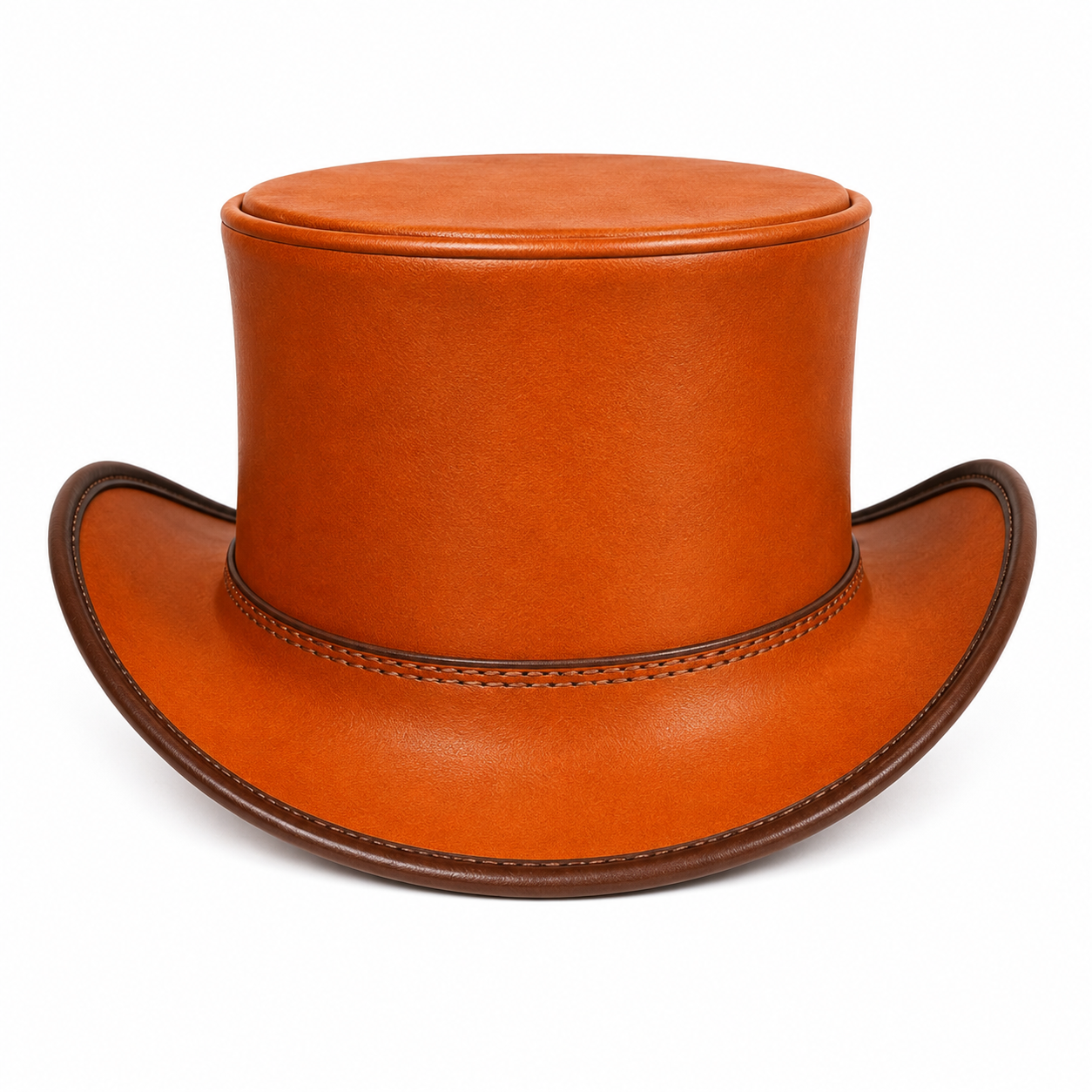 Handmade Luxury Brown Western Top Hat Vintage Cowboy Fashion Hat