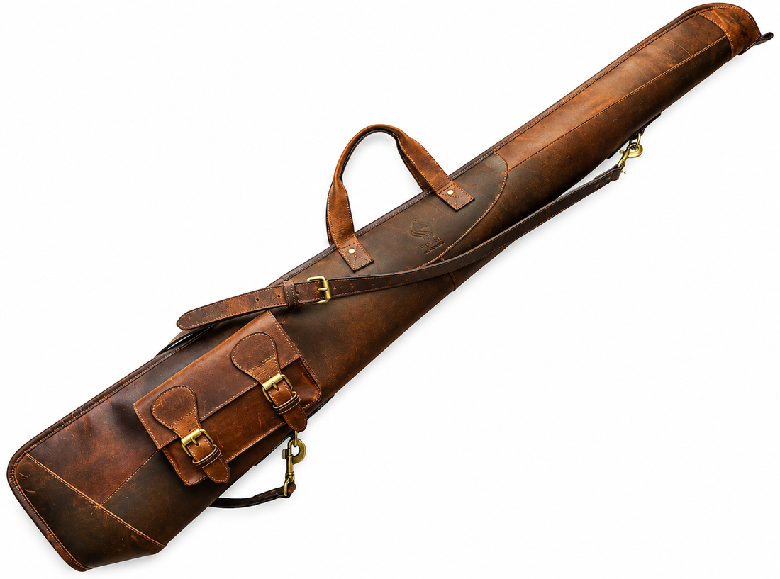 54 Western Rifle Scabbard with Adjustable Strap Brown Leather Shotgun Slip Case Hunting Shooting Sling Long Gun Case Scabbard Rifle Case