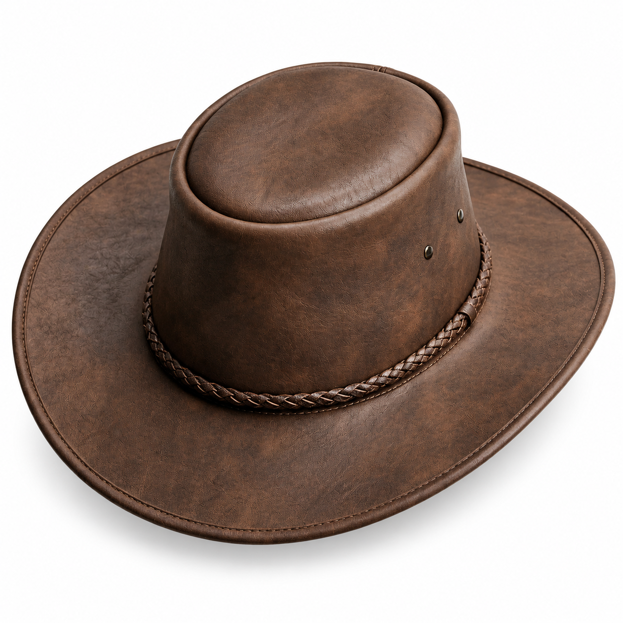 Australian Style Cowboy Hat Genuine Leather Top Quality Western Leather Hat