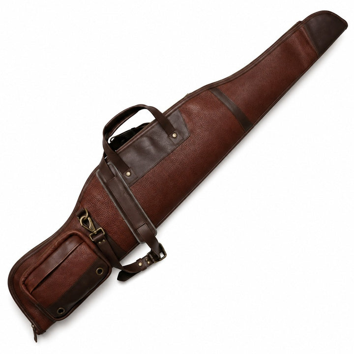 Two Tone Leather Rifle Case  Reinforced Heavy Duty Design