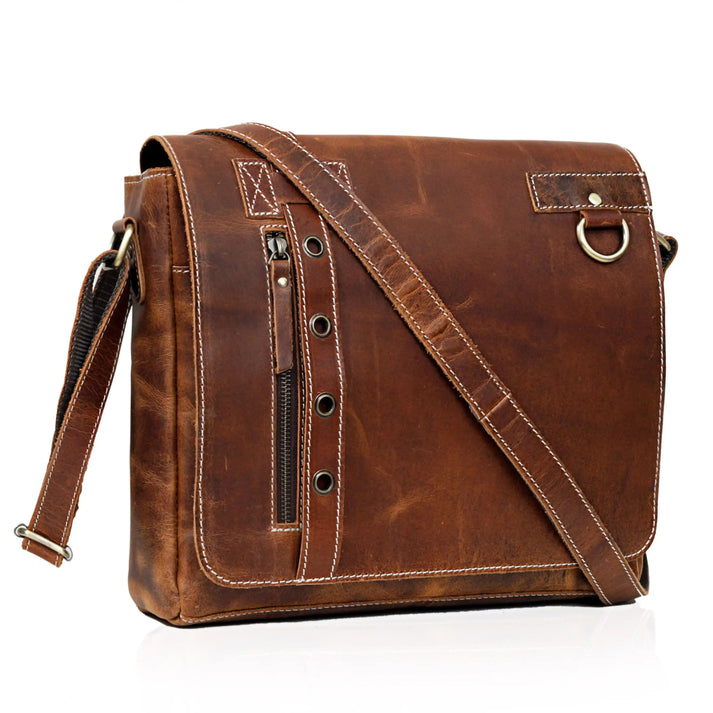 Vintage Brown Genuine Leather Messenger Bag
