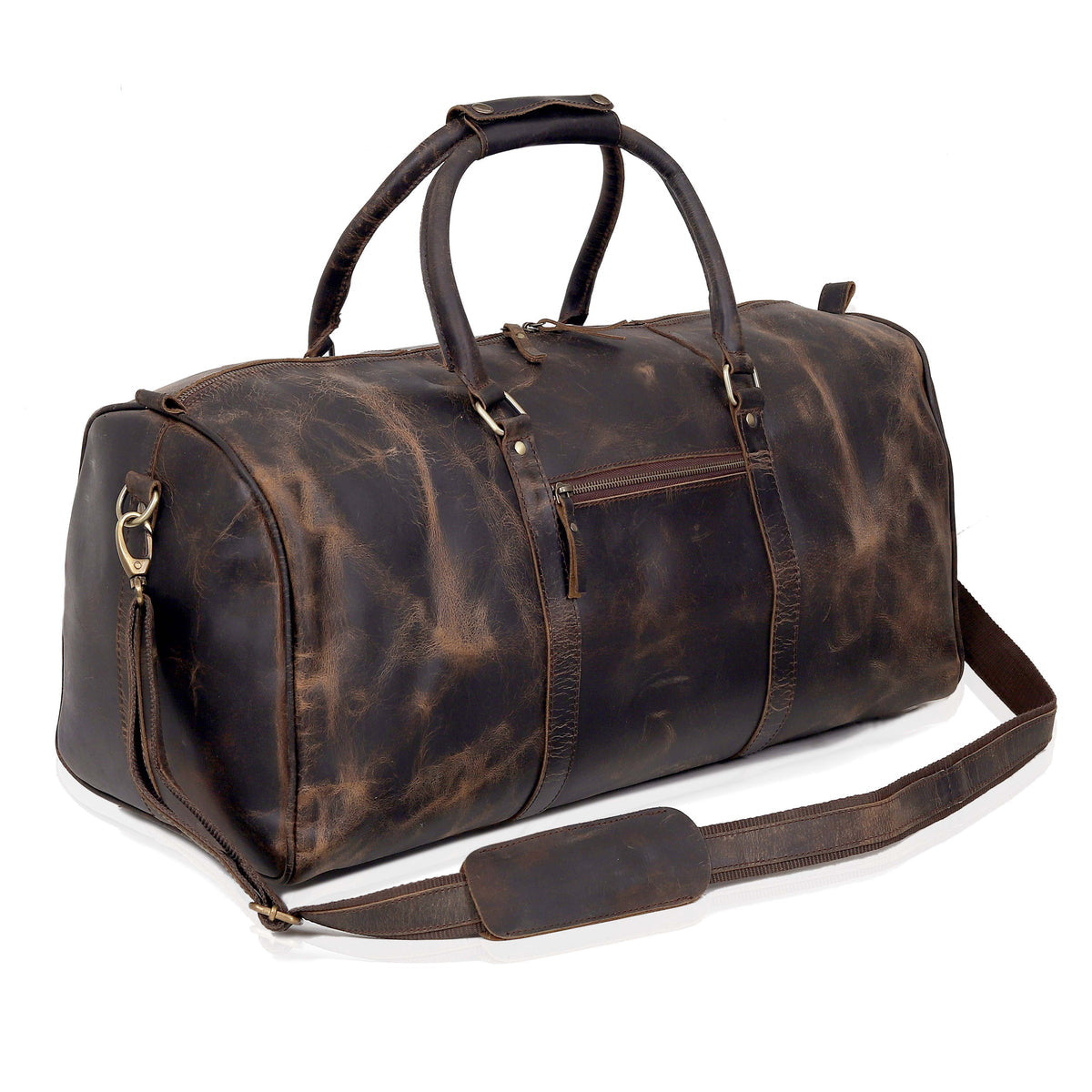 The Outlander Duffel Bag  Genuine Full Grain Leather Travel Bag