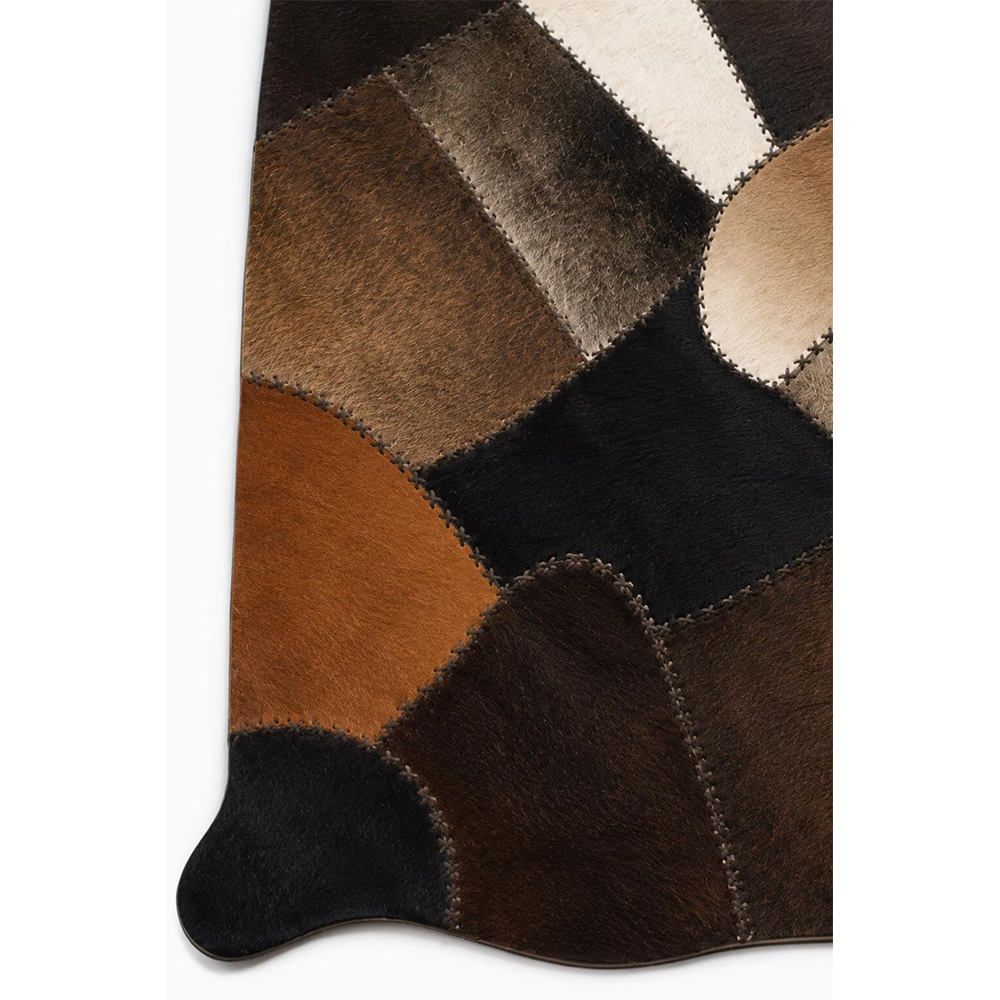Handmade Cowhide Patchwork Rug  Genuine Hair-On Leather Area Rug,