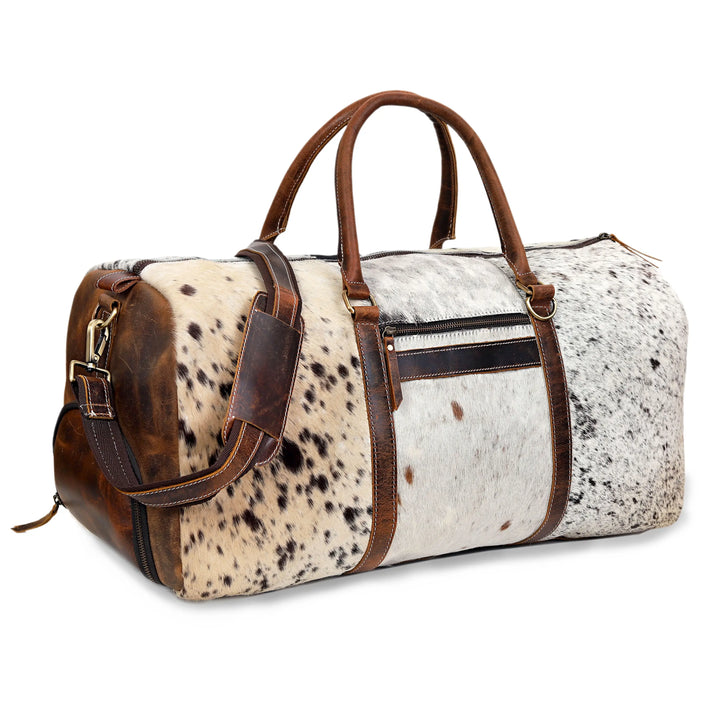 Cowhide Leather Duffel Bag  Unisex Travel Bag