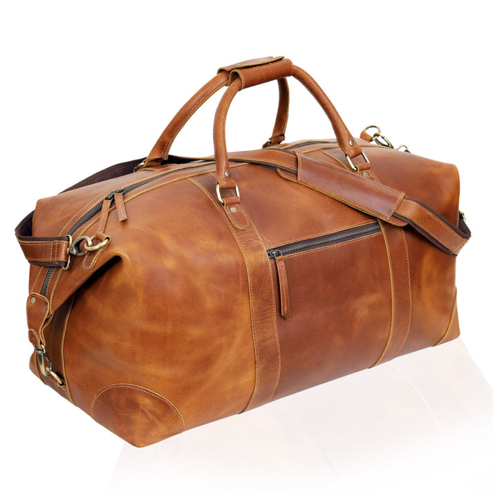 Leather Duffel Travel Bag  20 inch