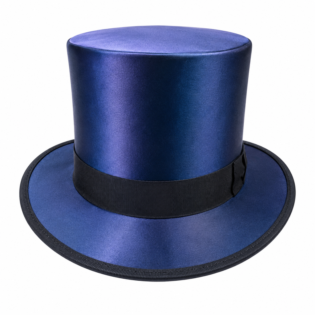 Handmade Blue Silk Top Hat Victorian Steampunk Wedding Groom Formal Vintage Costume Style